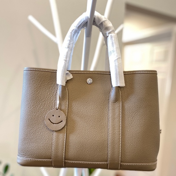 Dark Grey 36 CM Togo leather Top handle leather Satchel bag